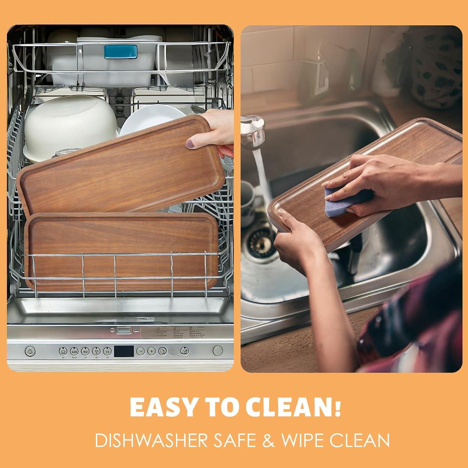 Bandeja de Madera de Acacia HOMKULA 35.56x13.97cm Rectangular