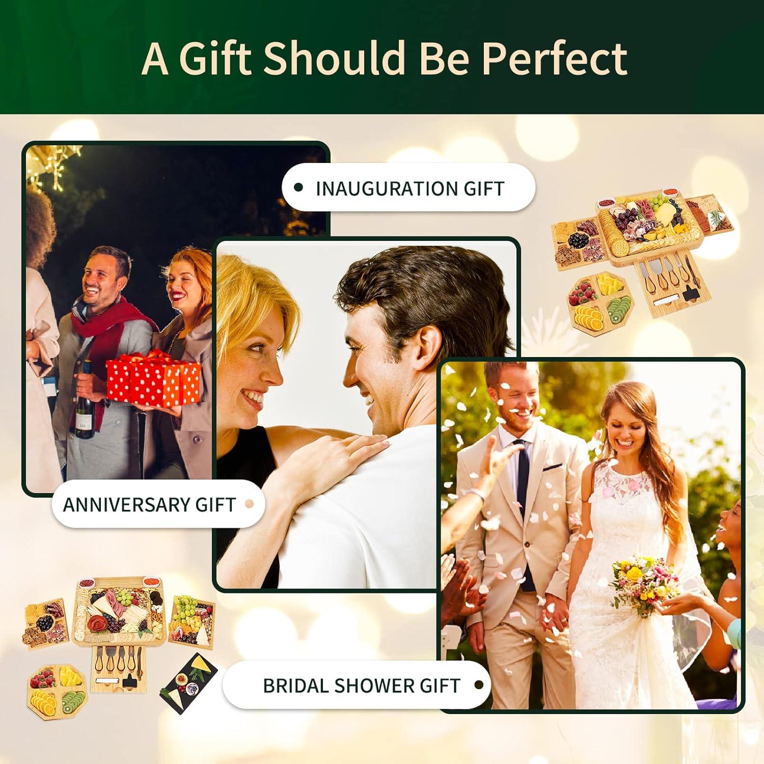 Tabla de Quesos YZS Housm Grande 33x30 cm con 3 Cajones