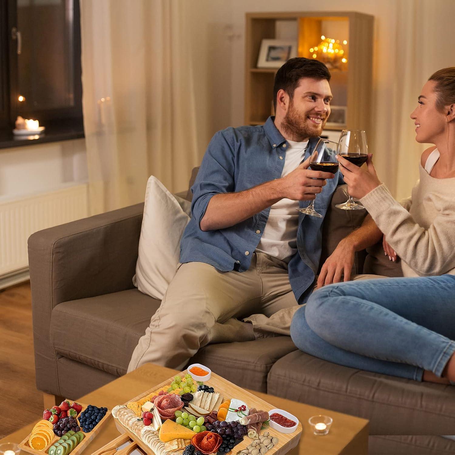 Tabla de Quesos YZS Housm Grande 33x30 cm con 3 Cajones