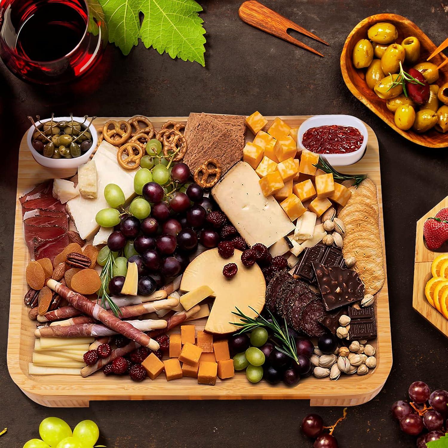 Tabla de Quesos YZS Housm Grande 33x30 cm con 3 Cajones