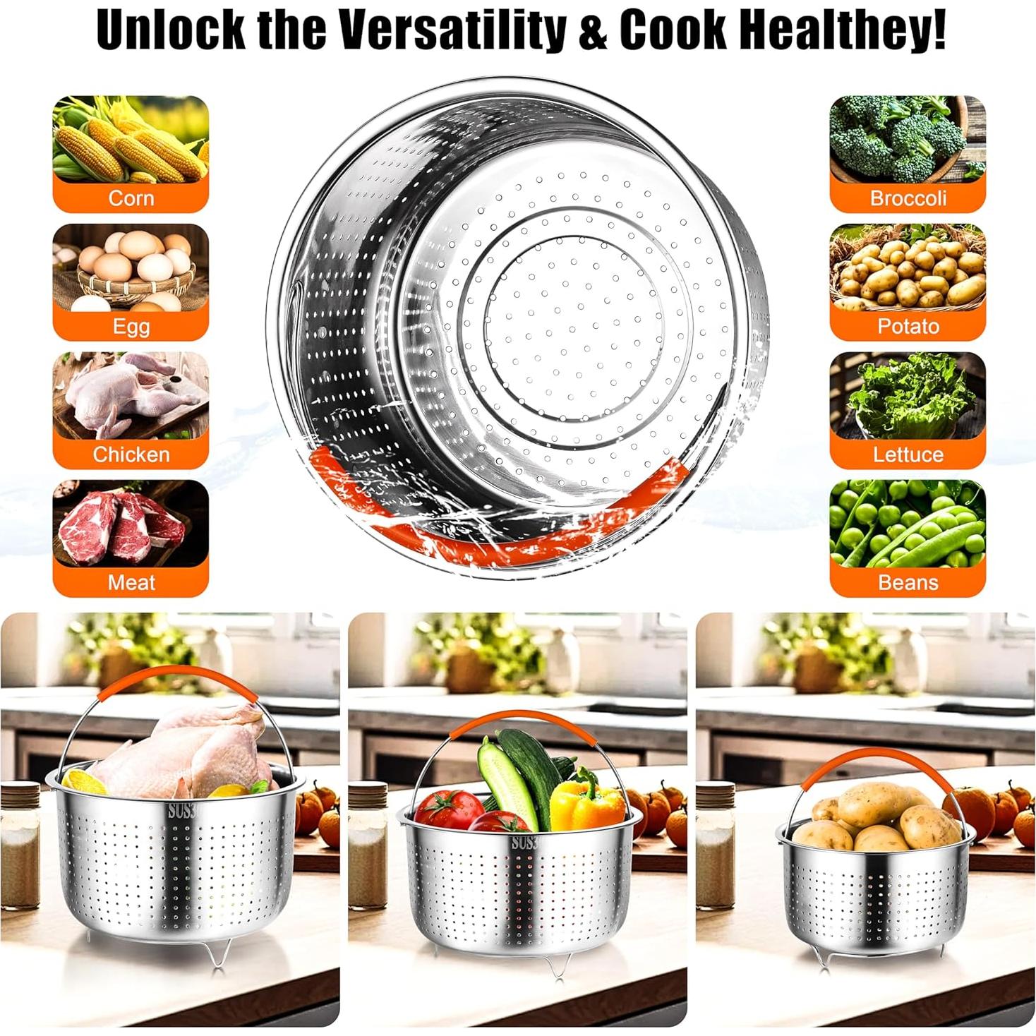 Cocedor al Vapor GREATLINK 6 Qt Acero Inoxidable Saludable