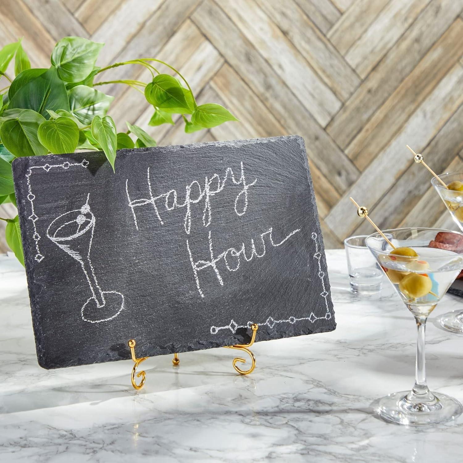 Juvale Set de 6 Tablas de Pizarra Negra para Queso 30x20cm