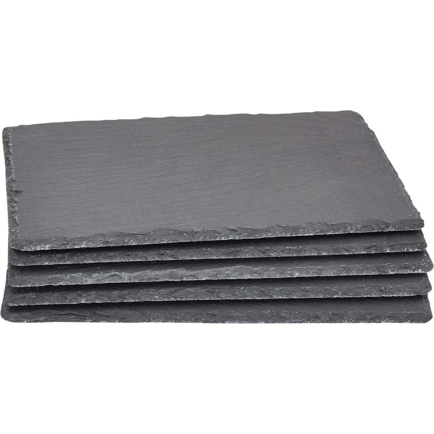 Juvale Set de 6 Tablas de Pizarra Negra para Queso 30x20cm