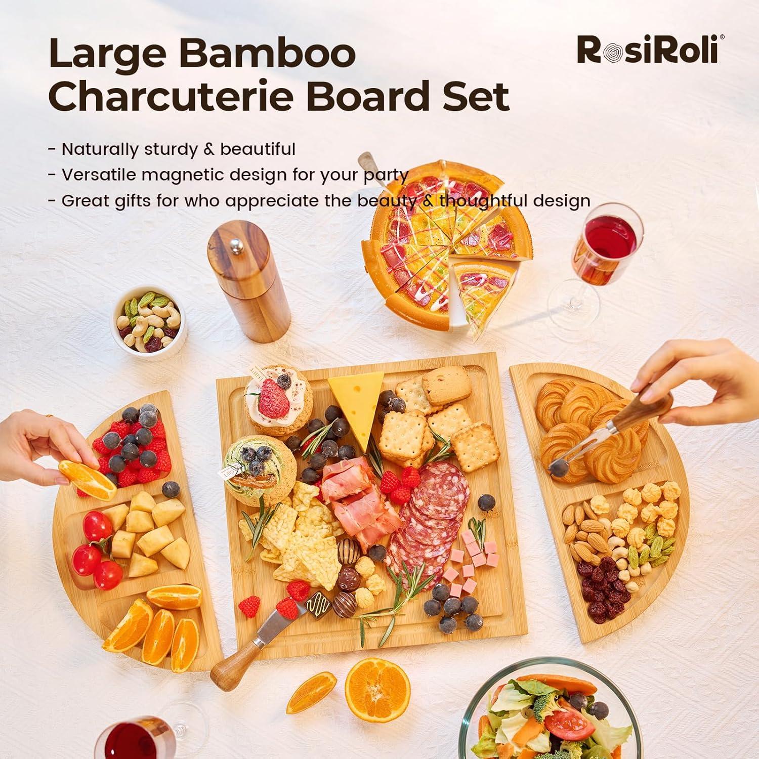 Tabla de Charcutería RosiRoli de Bambú Magnética 58,42 cm