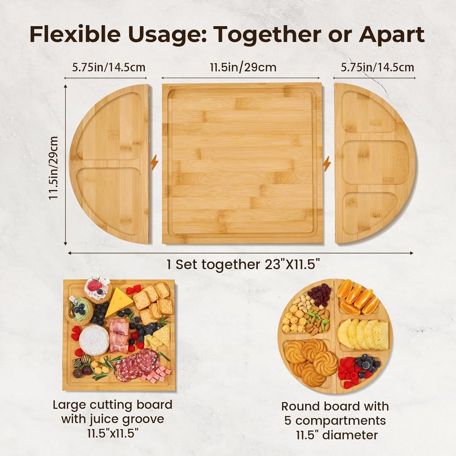 Tabla de Charcutería RosiRoli de Bambú Magnética 58,42 cm