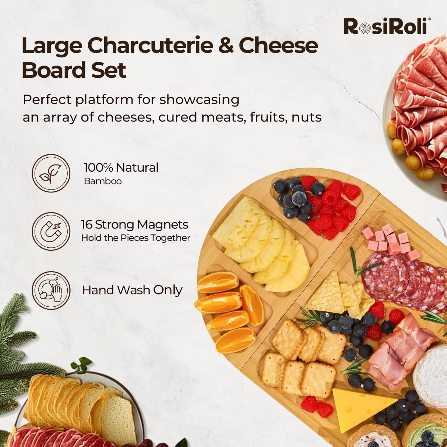Tabla de Charcutería RosiRoli de Bambú Magnética 58,42 cm