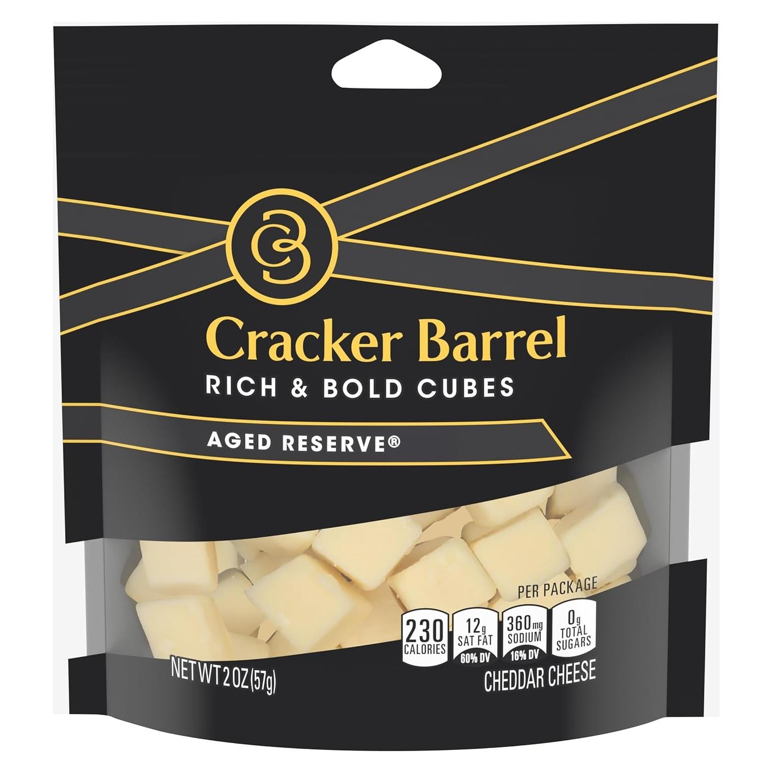 Cracker Barrel Cubes, Aged Reserve Cheddar Cheese (2 oz Bag)
