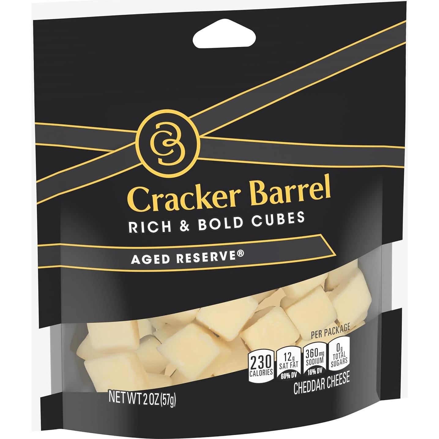 Cracker Barrel Cubes, Aged Reserve Cheddar Cheese (2 oz Bag)