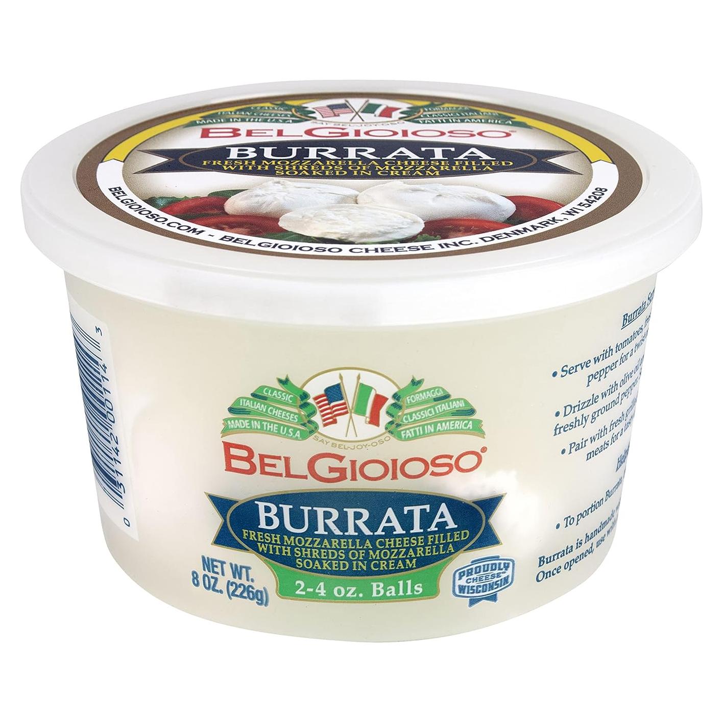 Burrata Mozzarella BelGioioso 227 g - Queso Fresco Artesanal