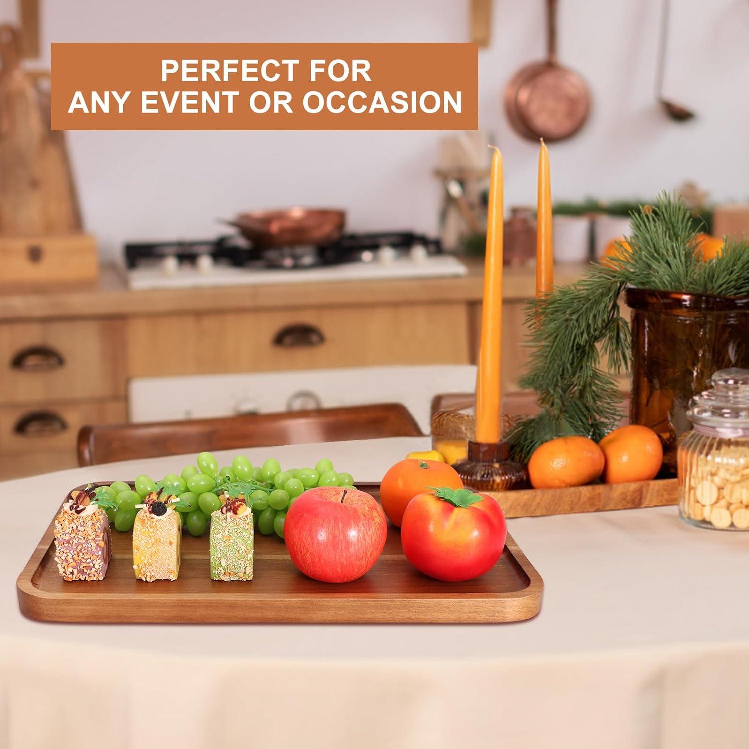 Bandeja de Servicio Rectangular Ayiaren 35,5x25,4cm Madera