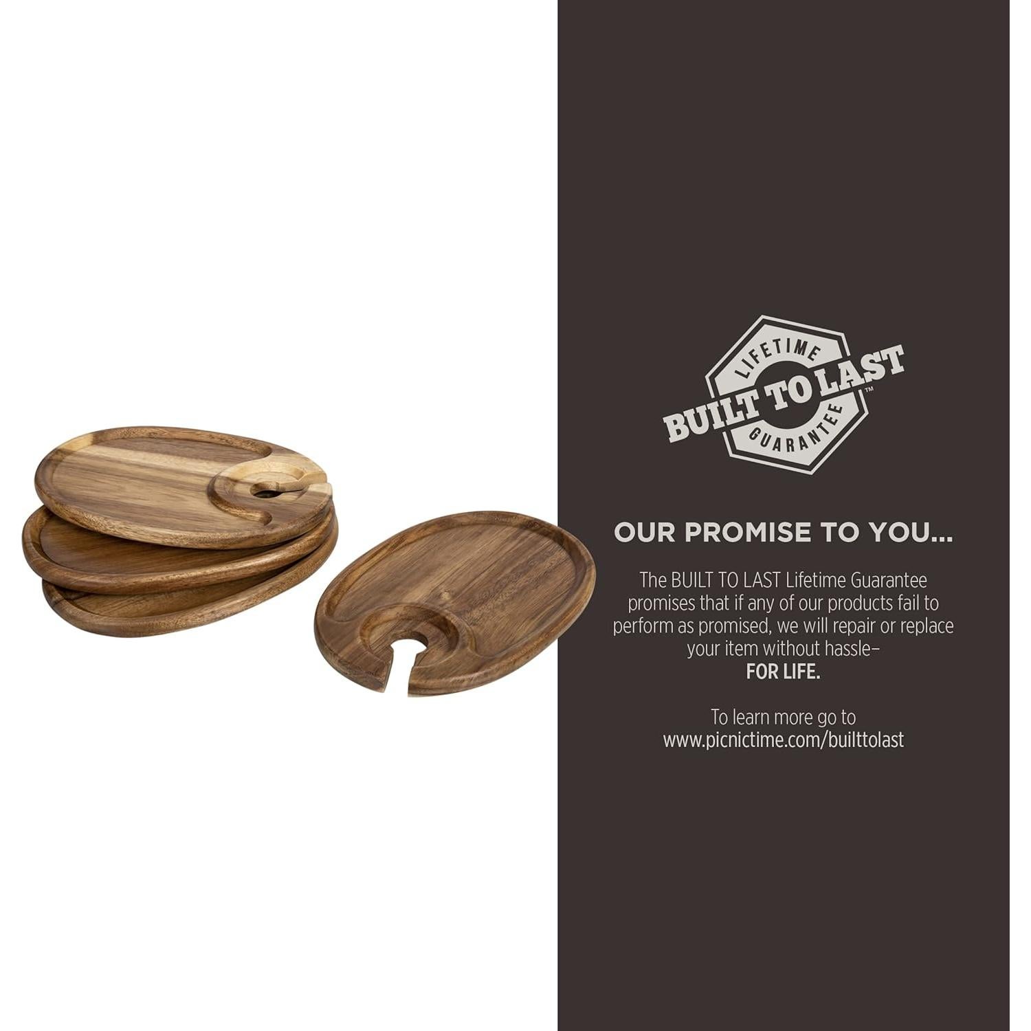 Set de Platos de Aperitivos de Vino Picnic Time 4 Piezas