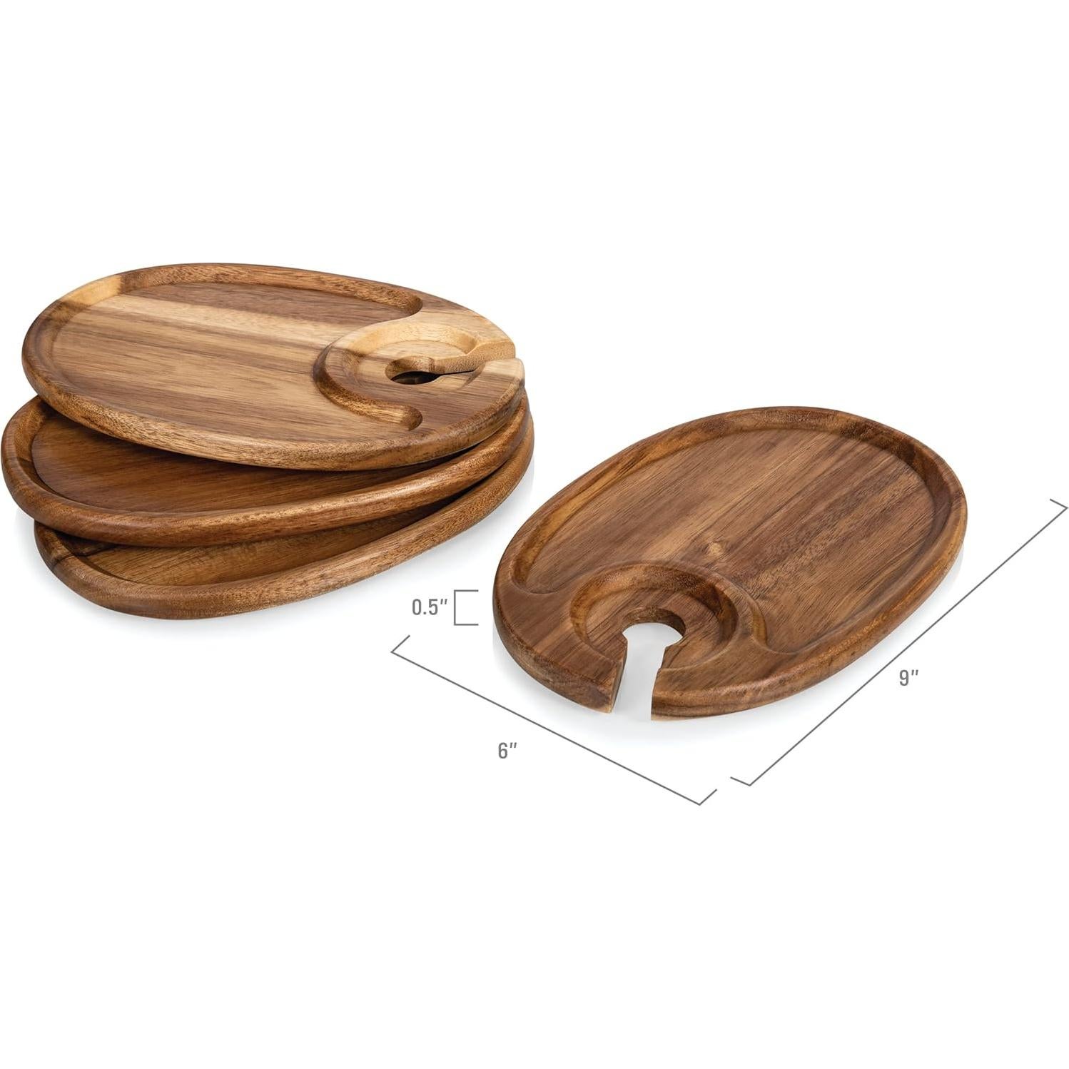 Set de Platos de Aperitivos de Vino Picnic Time 4 Piezas