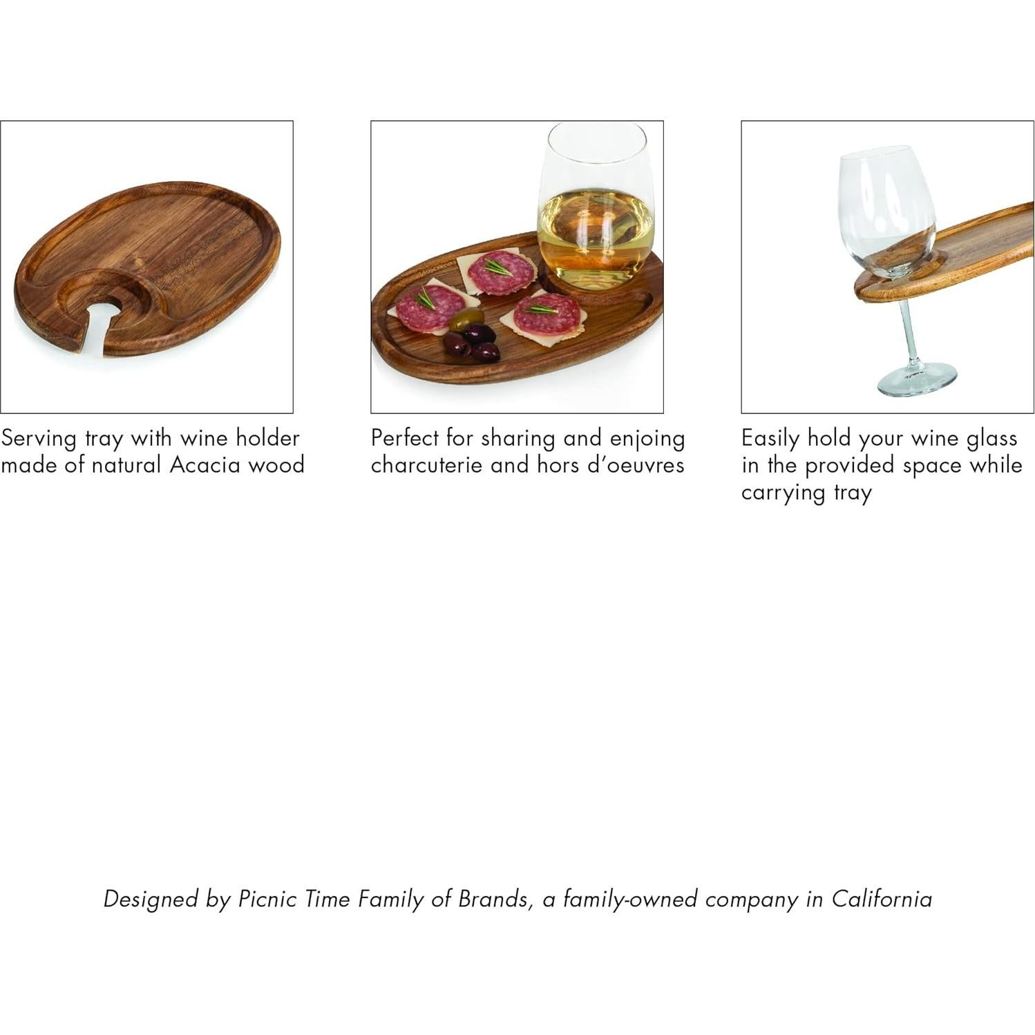 Set de Platos de Aperitivos de Vino Picnic Time 4 Piezas