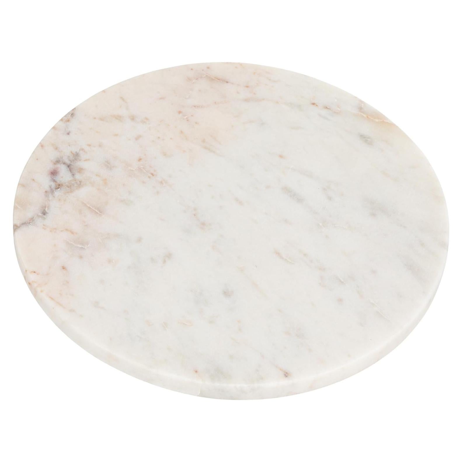 Tabla de Cortar Redonda de Mármol Blanco Creative Co-Op 28 cm