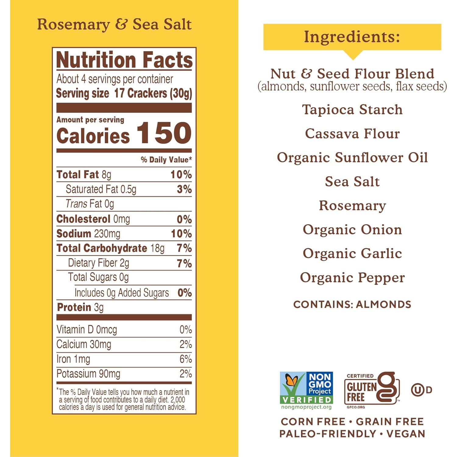 Galletas de Almendra Simple Mills Romero y Sal Marina 120g