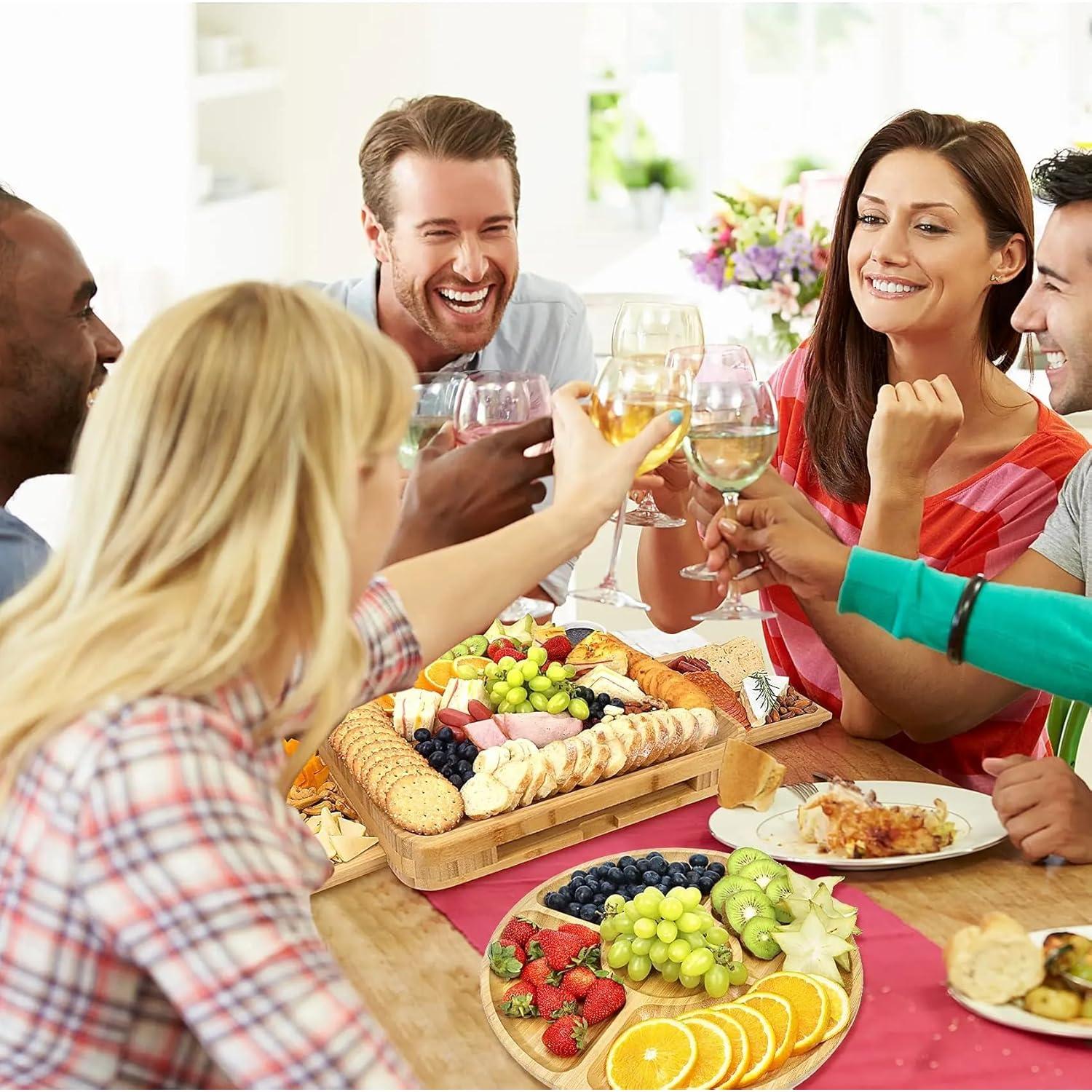 Juego de Tabla de Charcutería ABCDLIFE con Cuchillos y Bowls