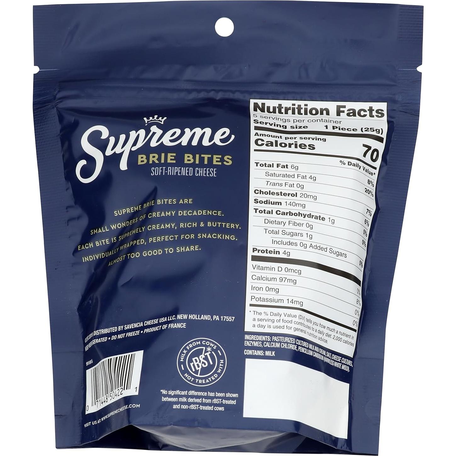 Bocados de Brie Supreme 124g - Queso Cremoso Gourmet