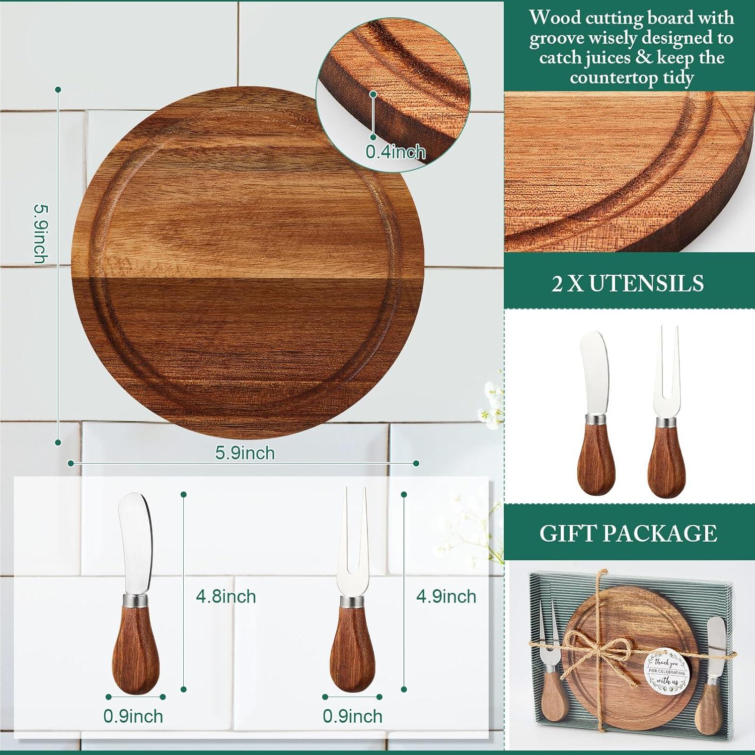 Juego de Tablas de Queso Redondas Maxcheck 2 Piezas Acacia