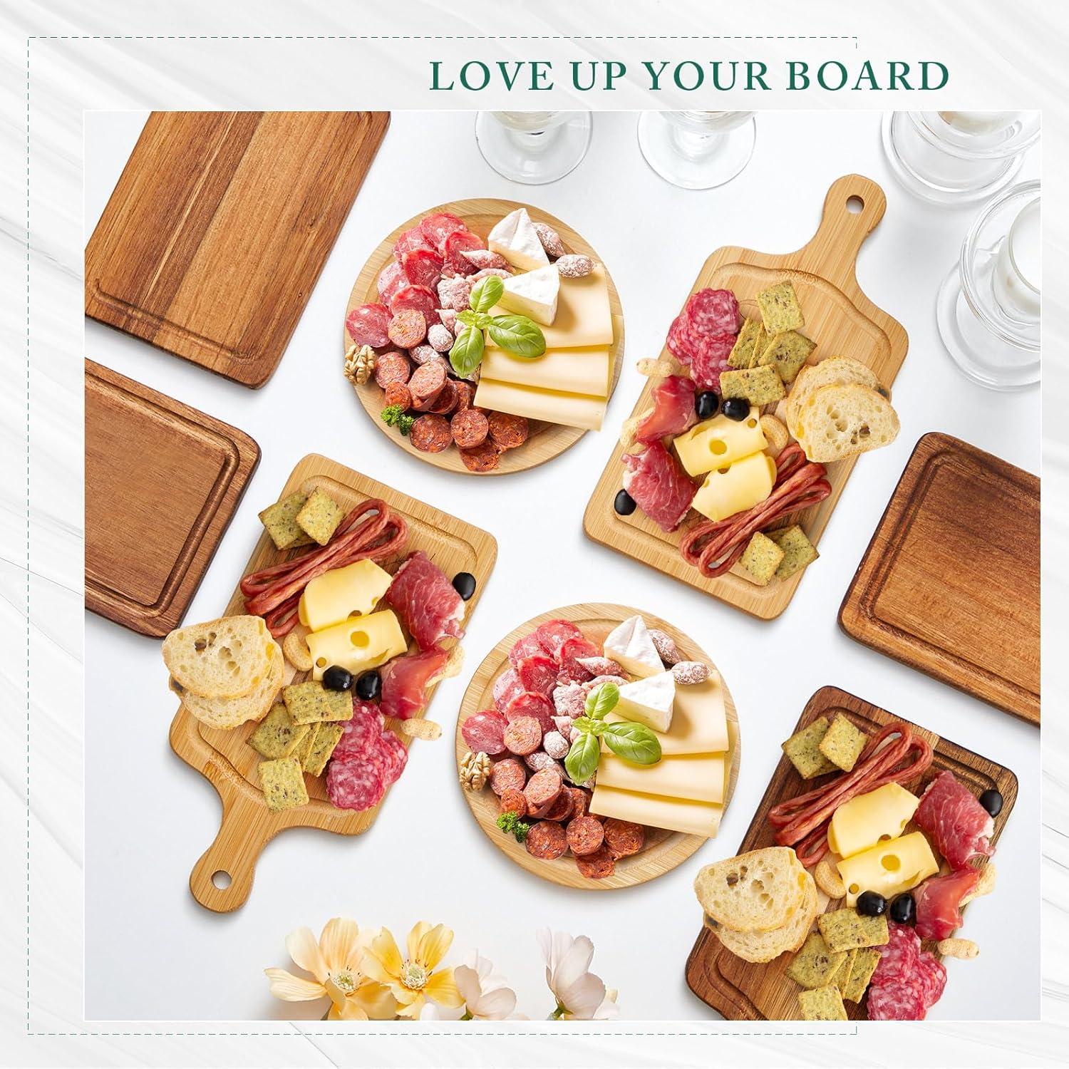 Juego de Tablas de Queso Redondas Maxcheck 2 Piezas Acacia