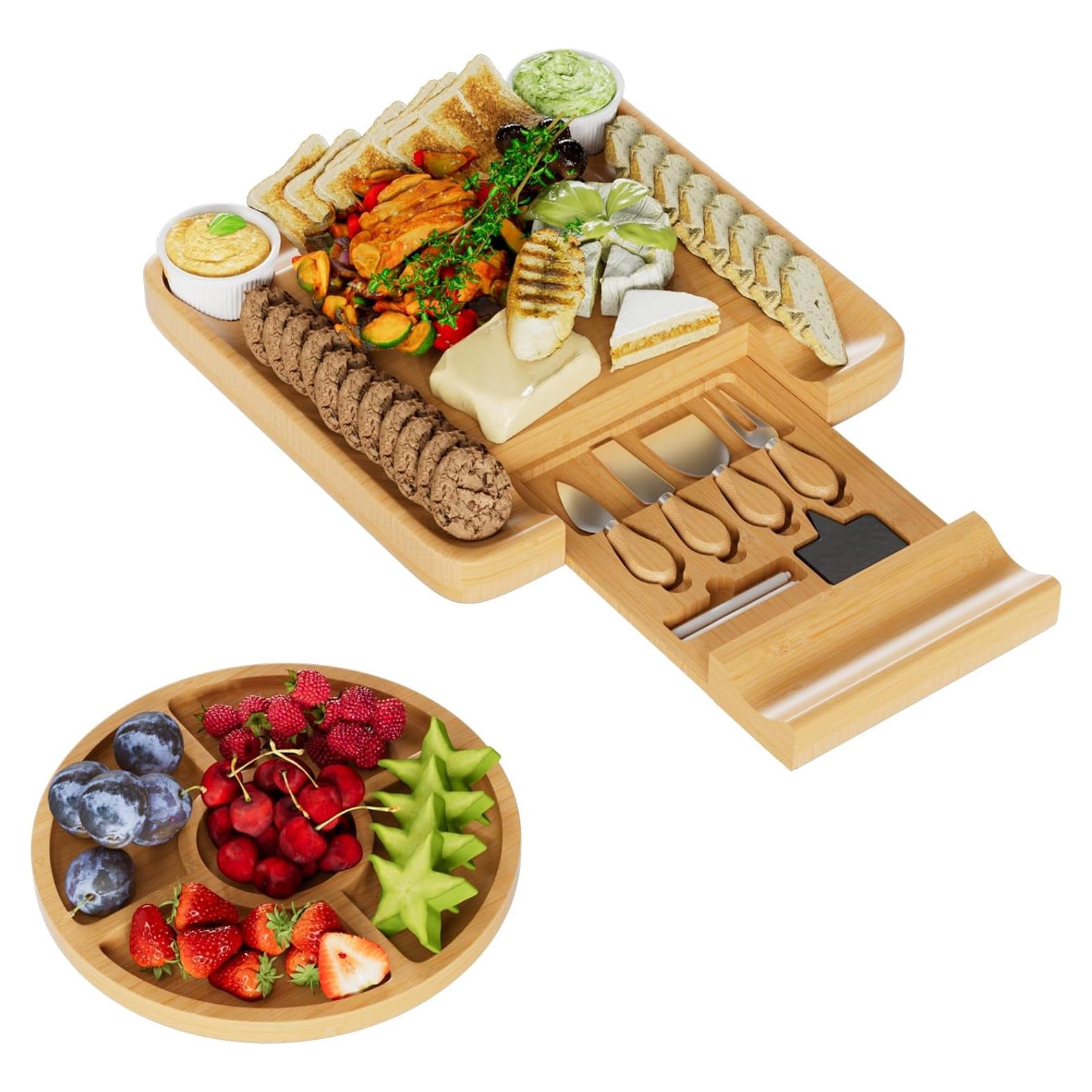 Juego de Tablas de Charcutería HONGFENGDZ de Bambú 42.93x34.80cm