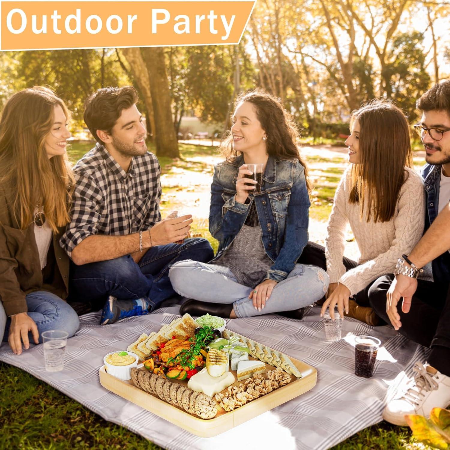 Juego de Tablas de Charcutería HONGFENGDZ de Bambú 42.93x34.80cm