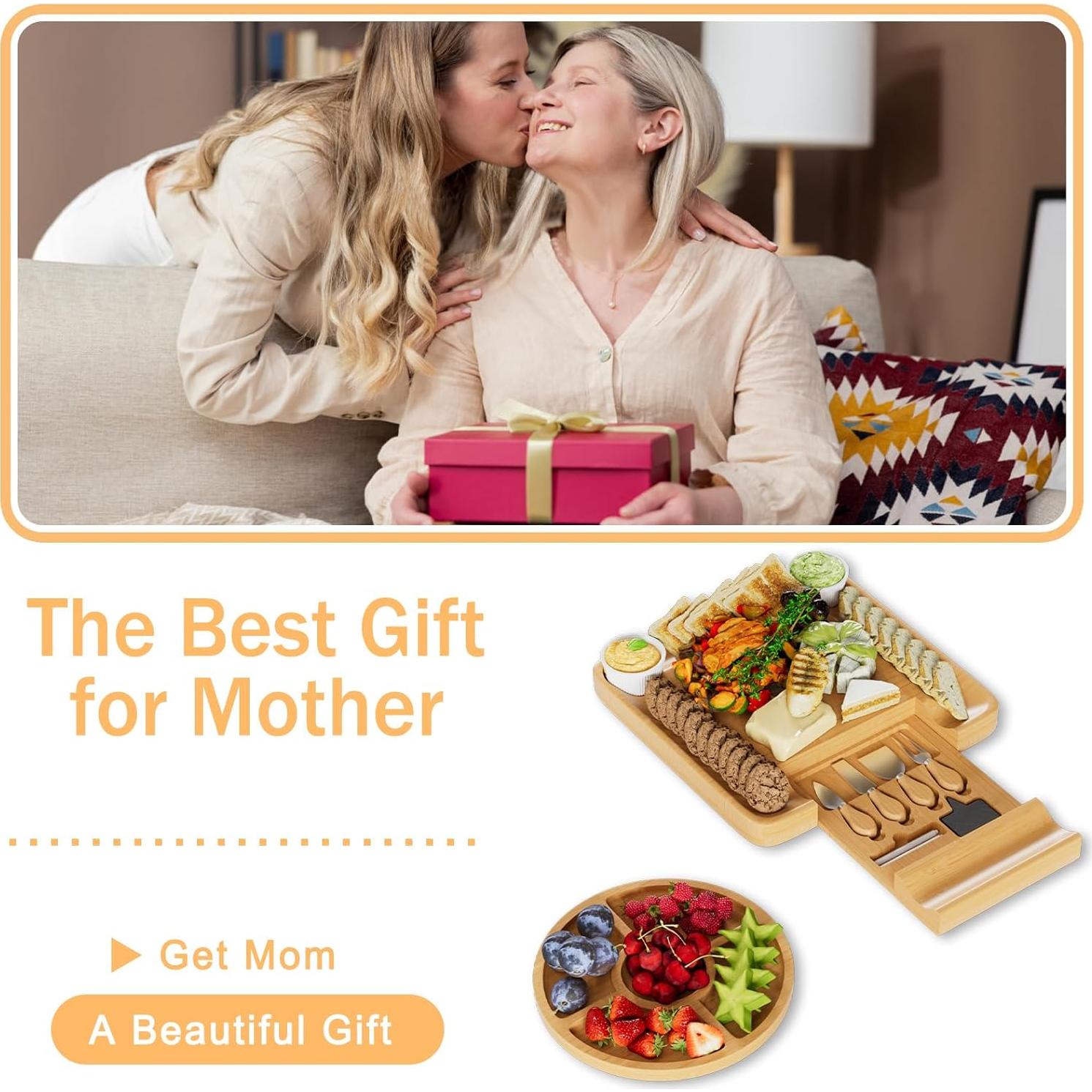 Juego de Tablas de Charcutería HONGFENGDZ de Bambú 42.93x34.80cm