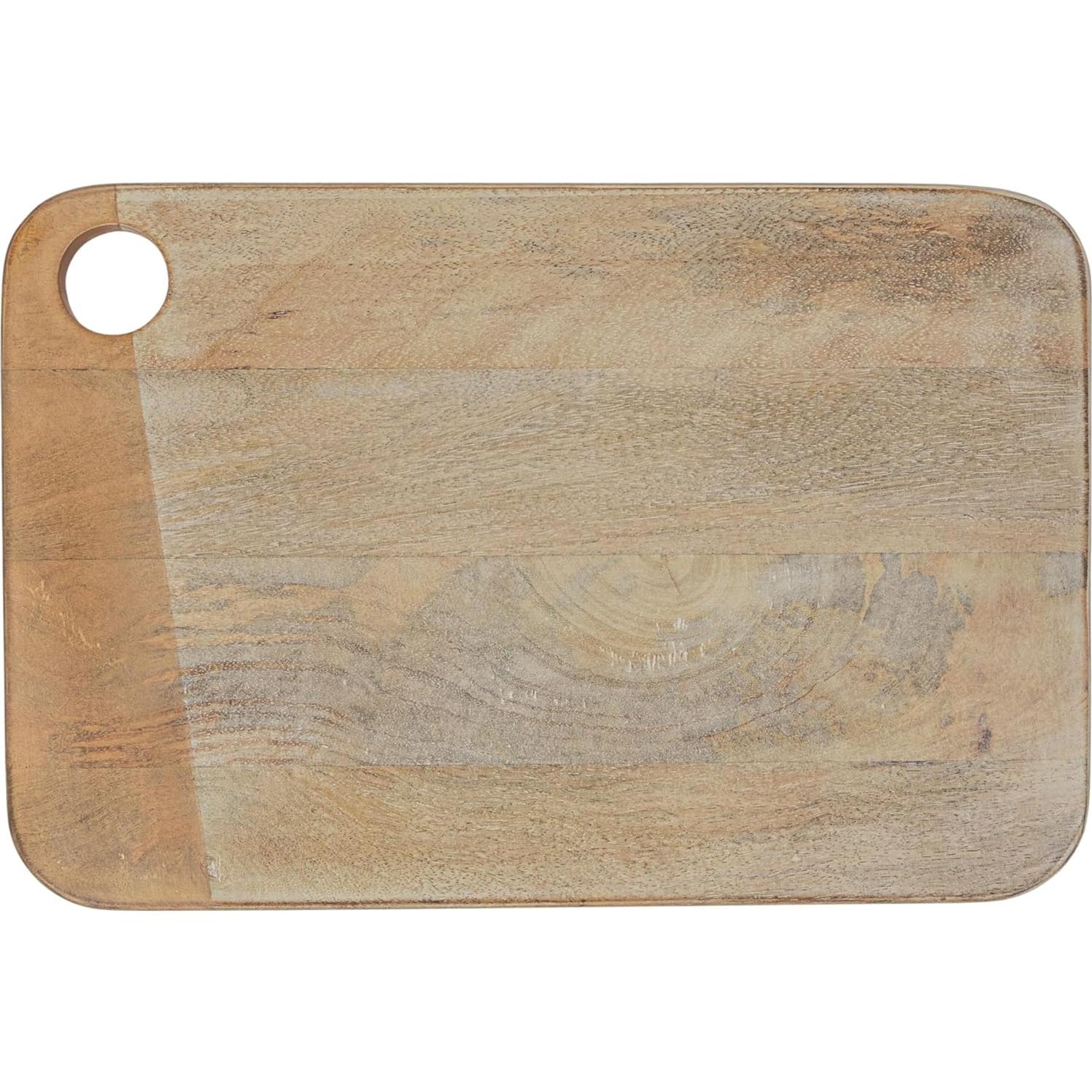 Tabla de Queso Rectangular Madera Mango Blanqueada 37x25 cm