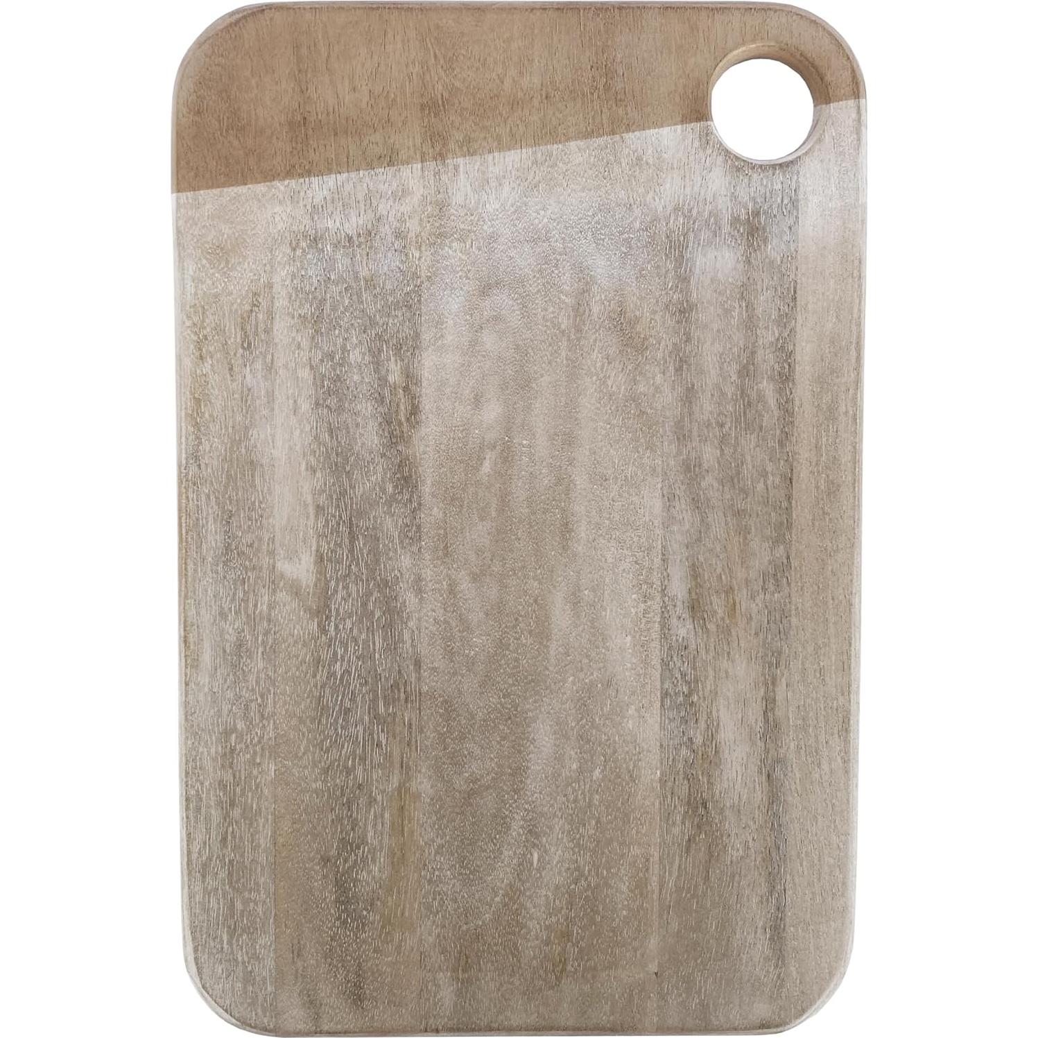 Tabla de Queso Rectangular Madera Mango Blanqueada 37x25 cm