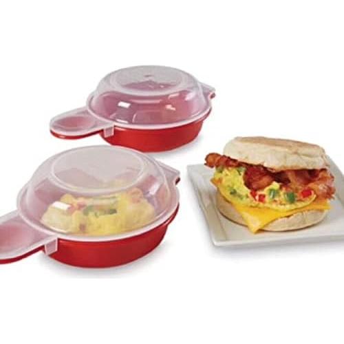 Cocedor de Huevos HORNO Set de 2 Antiadherente Rojo