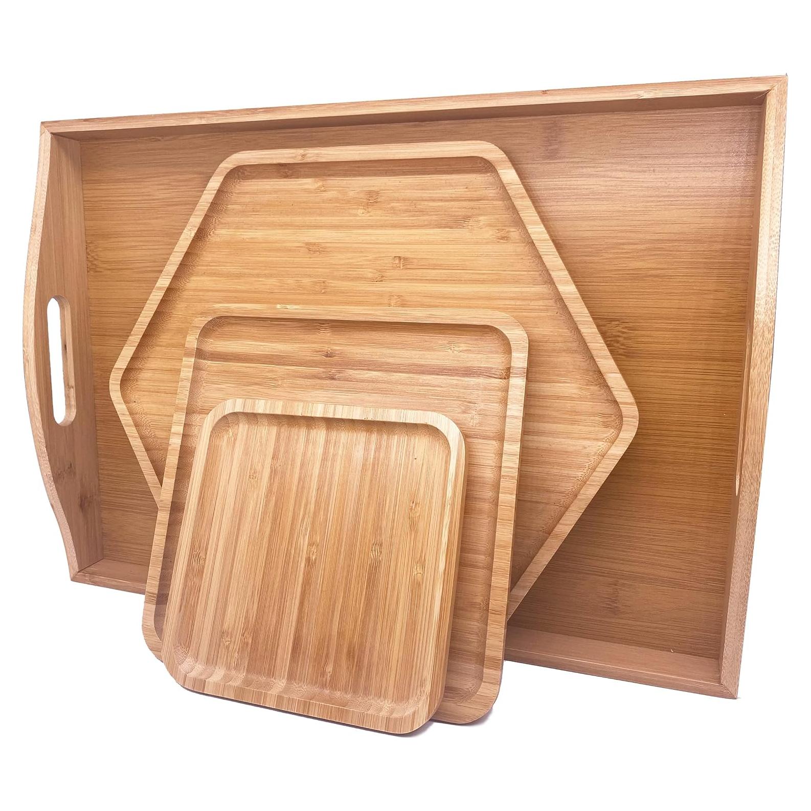 Set de Bandejas de Bambú PAFREWOG 3 Piezas 42x30cm