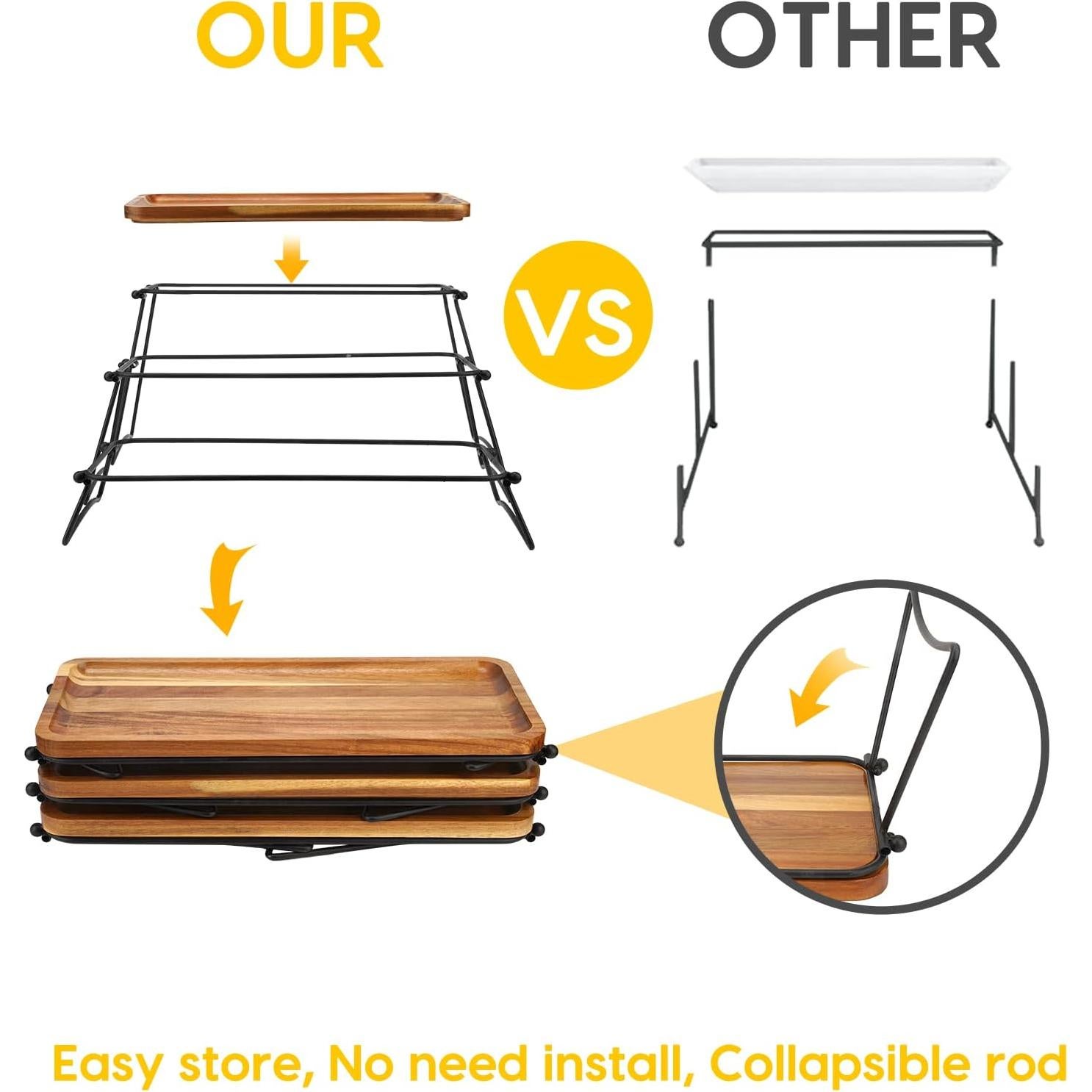 Soporte para Cupcakes 3 Niveles Manspdier Madera Acacia