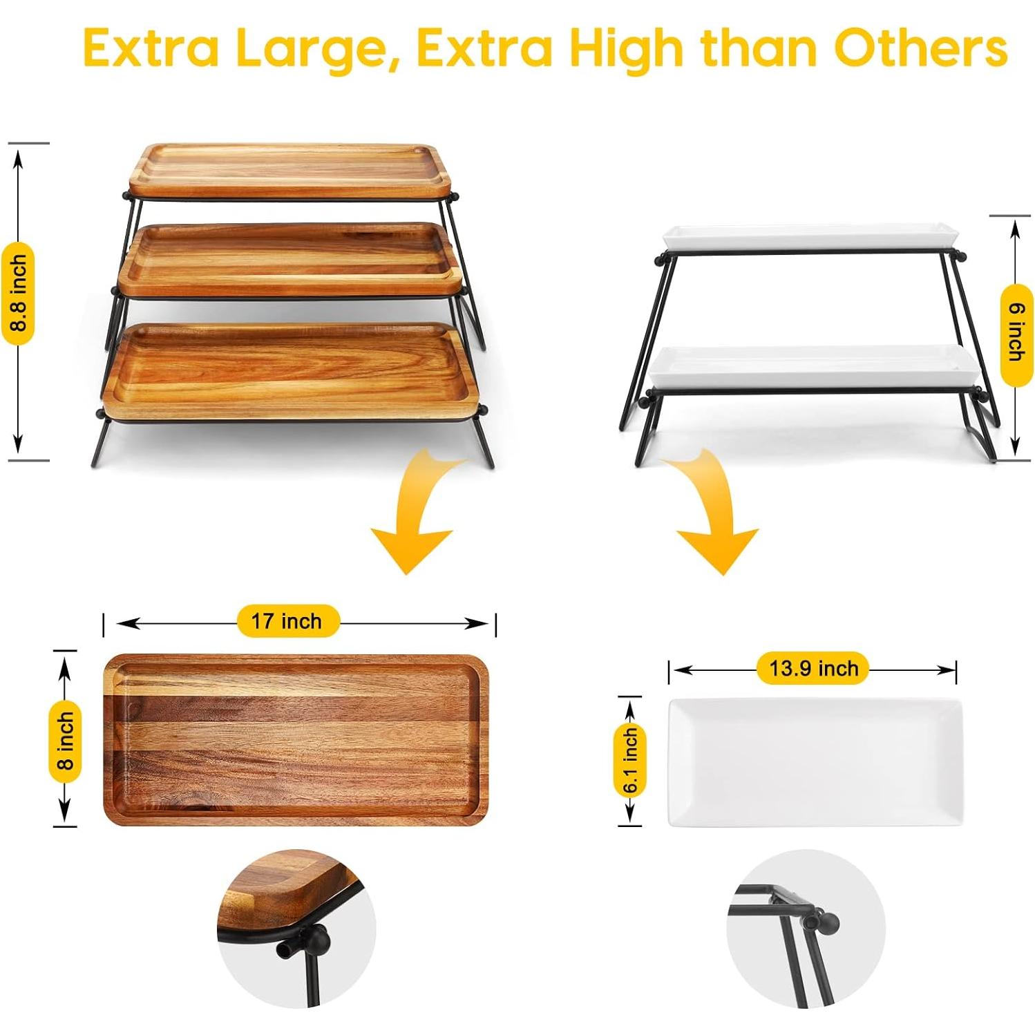 Soporte para Cupcakes 3 Niveles Manspdier Madera Acacia
