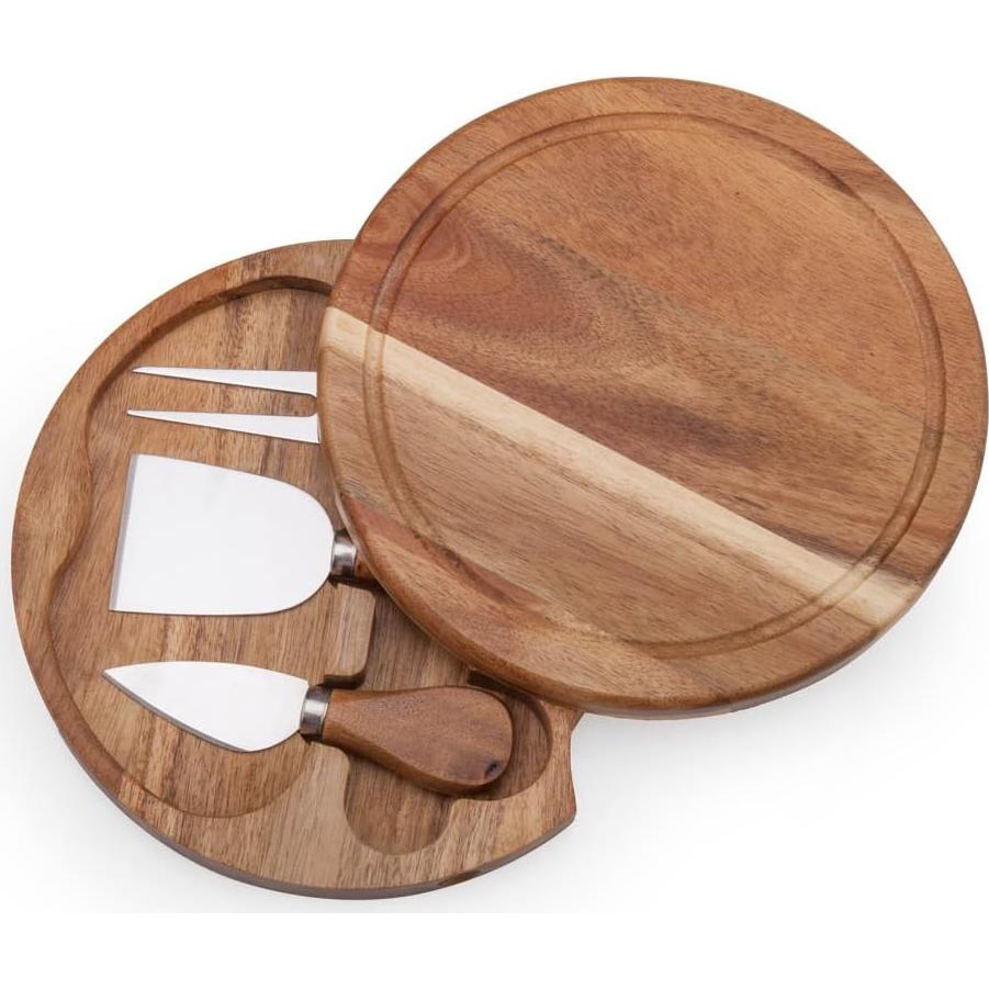 Tabla de Queso Redonda ILEAF de Madera de Acacia 19 cm