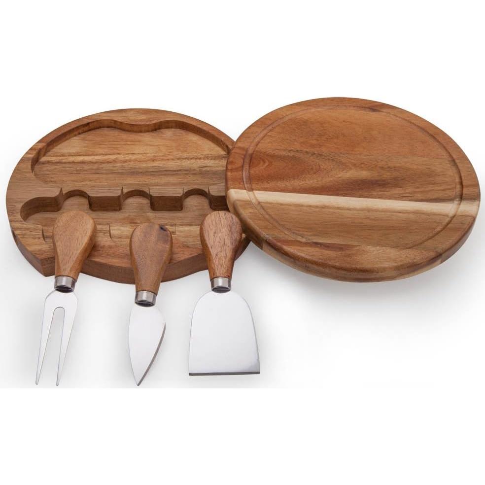 Tabla de Queso Redonda ILEAF de Madera de Acacia 19 cm