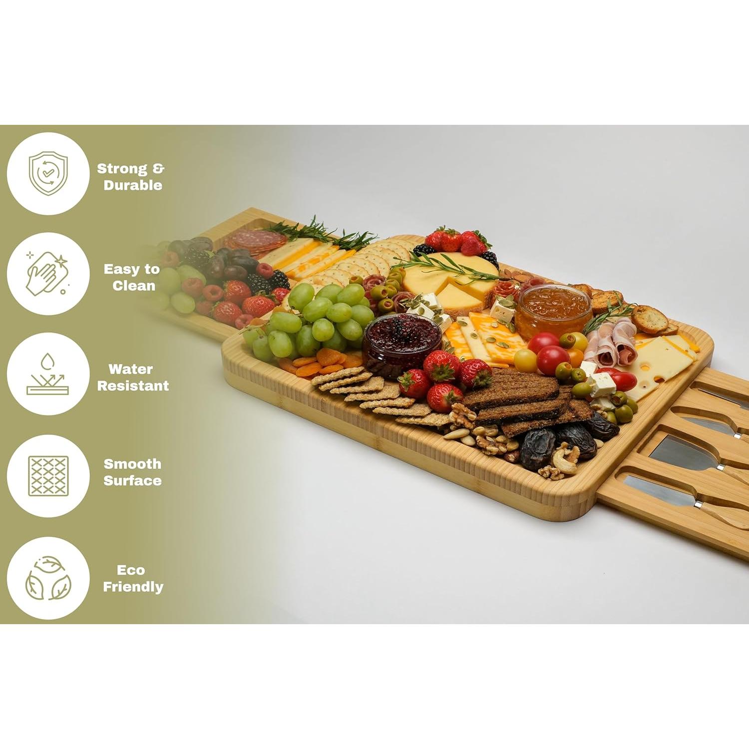 Tabla de Charcutería de Bambú Demin Design 40x33 cm