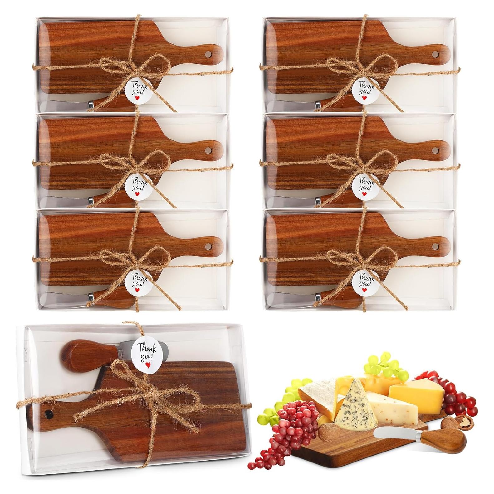 Juego de Tablas de Queso Tioncy 6 Piezas Madera Acacia