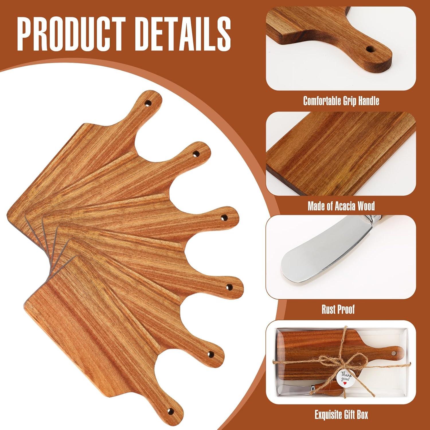 Juego de Tablas de Queso Tioncy 6 Piezas Madera Acacia