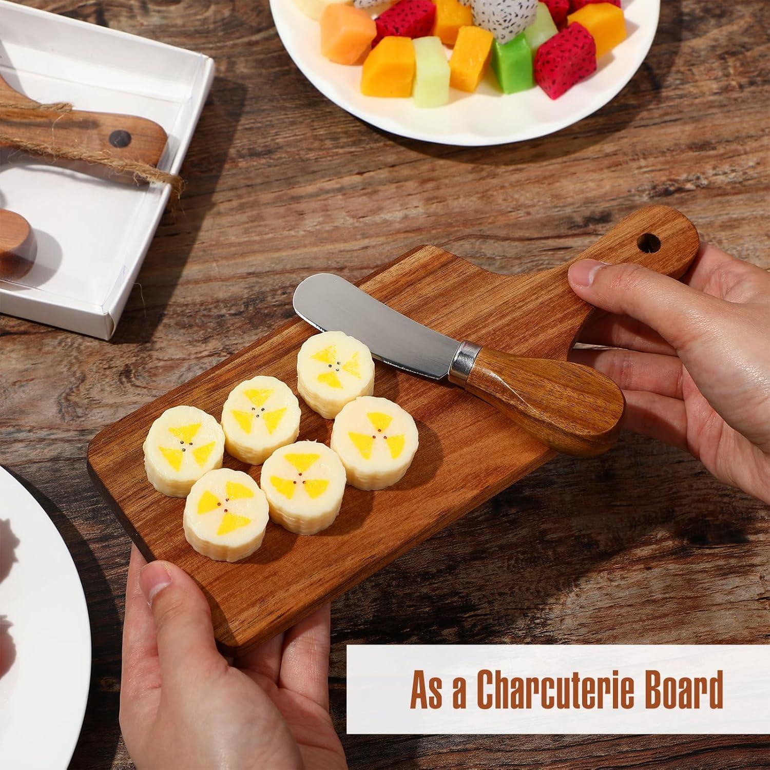 Juego de Tablas de Queso Tioncy 6 Piezas Madera Acacia