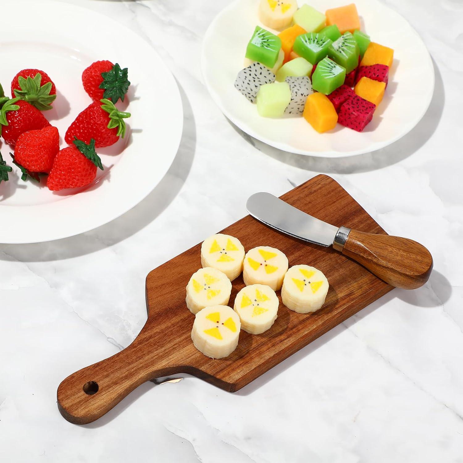 Juego de Tablas de Queso Tioncy 6 Piezas Madera Acacia