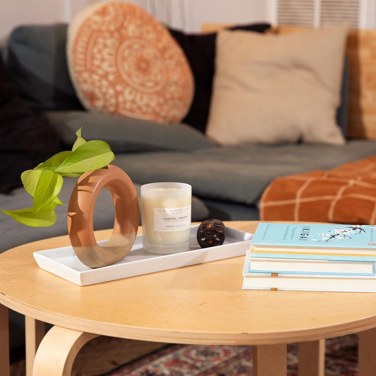 Set de 4 Bandejas de Cerámica Blanca Home Beets 35,56x15,24 cm