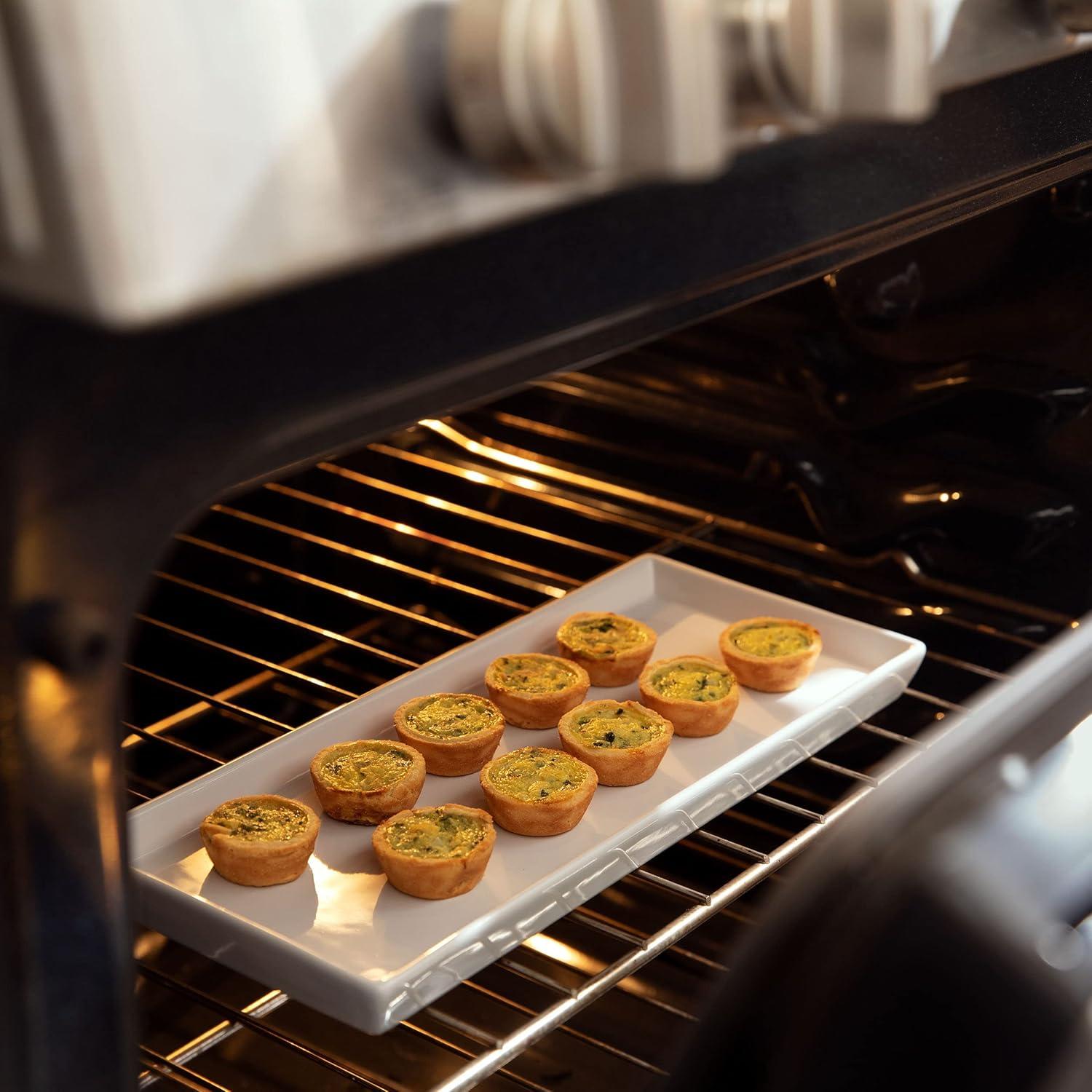 Set de 4 Bandejas de Cerámica Blanca Home Beets 35,56x15,24 cm