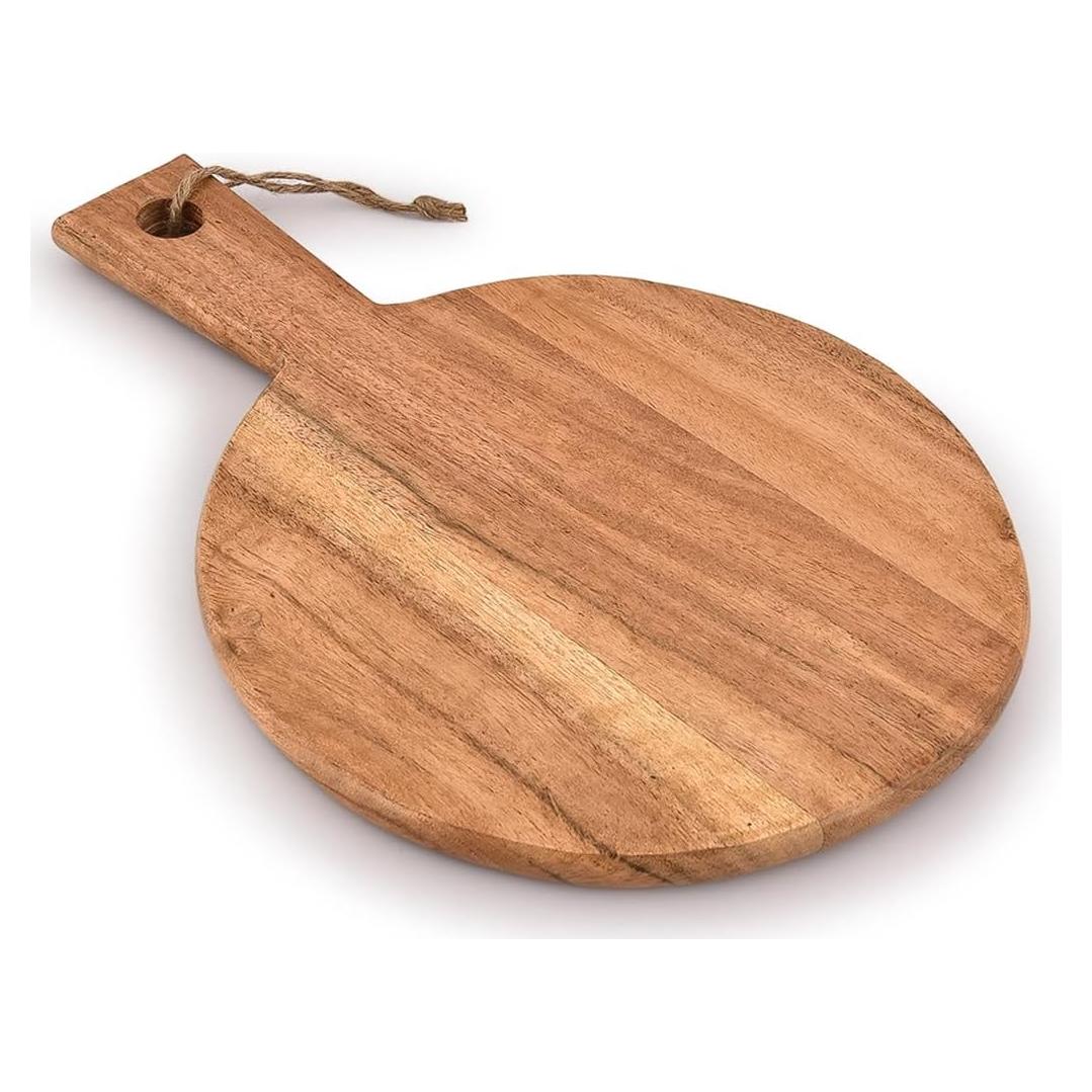 Tabla de Cortar Redonda de Madera Acacia Samhita 33x23 cm