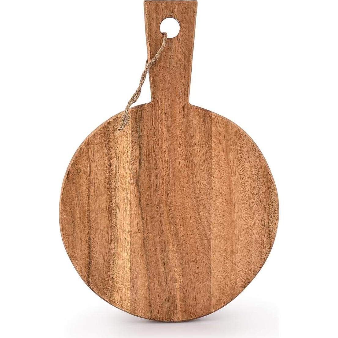 Tabla de Cortar Redonda de Madera Acacia Samhita 33x23 cm