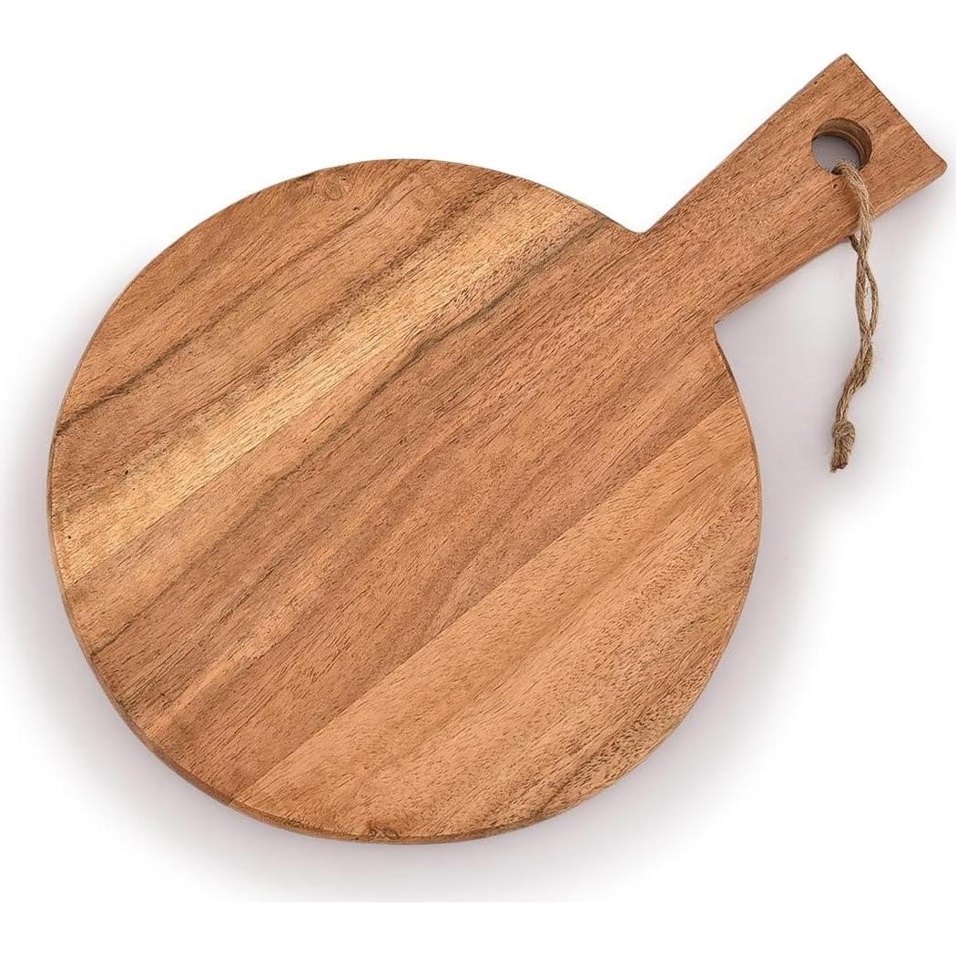 Tabla de Cortar Redonda de Madera Acacia Samhita 33x23 cm