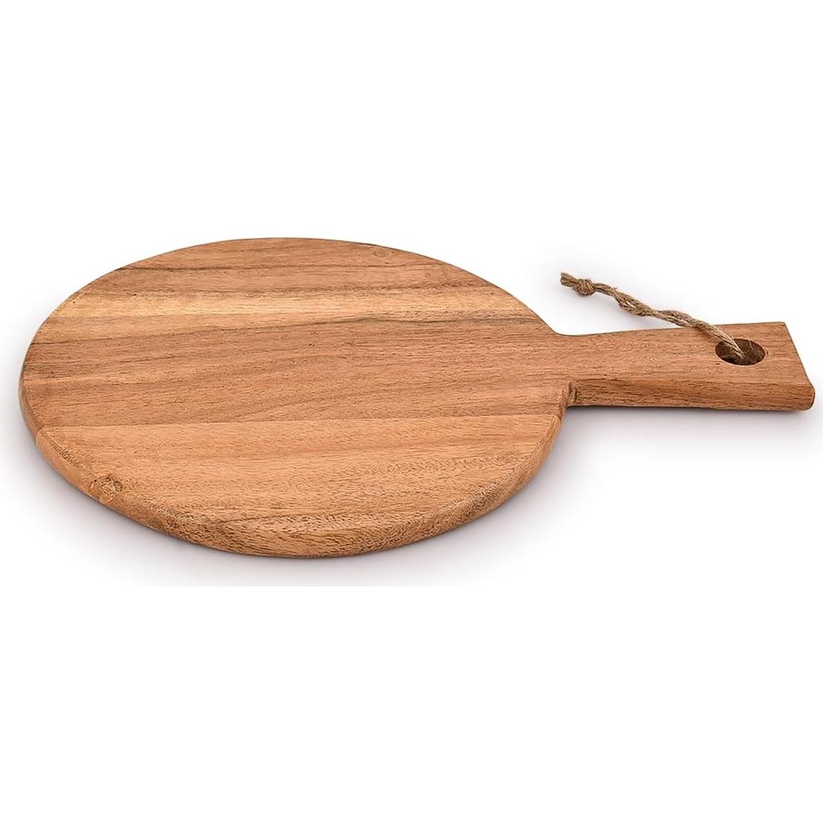 Tabla de Cortar Redonda de Madera Acacia Samhita 33x23 cm