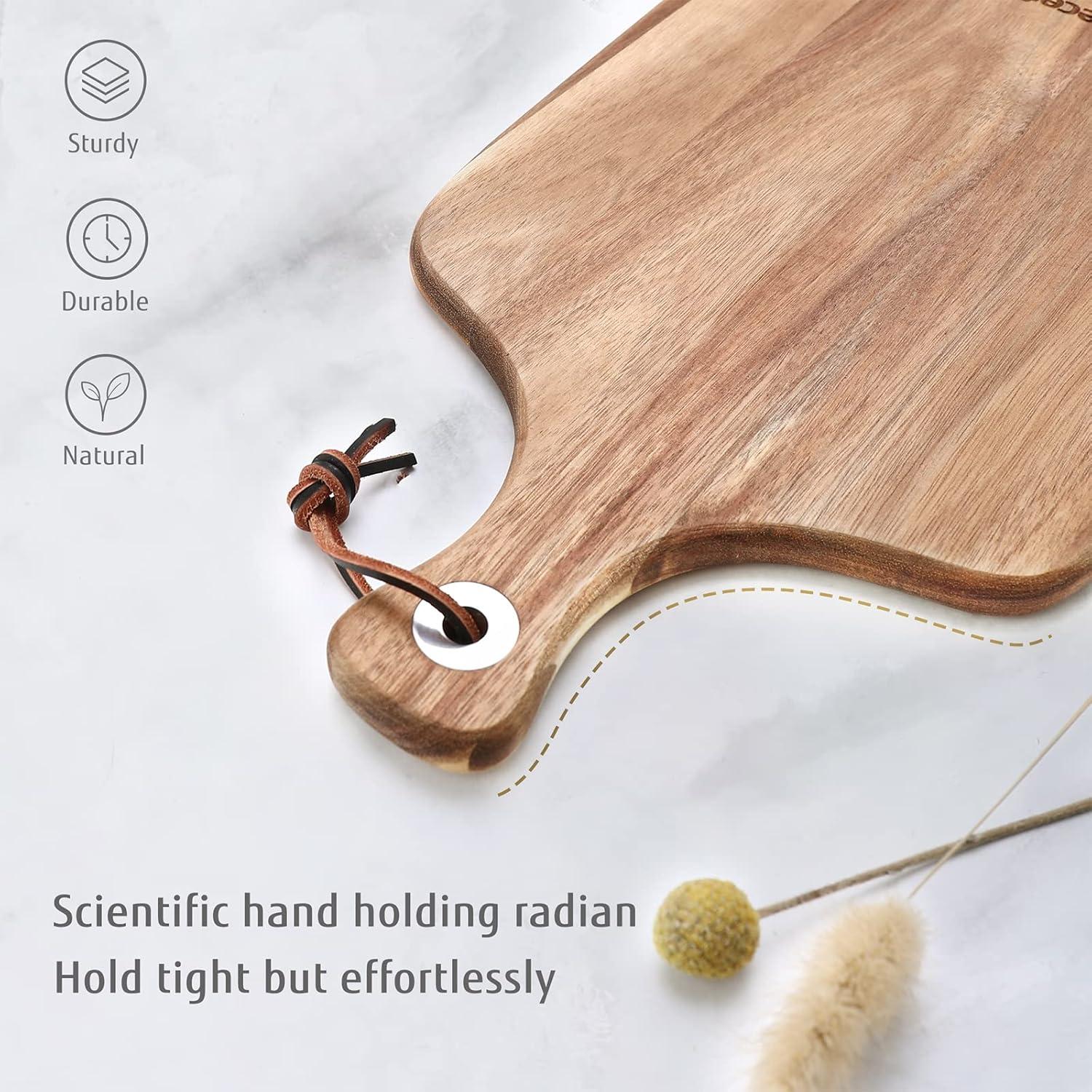 Tabla de Queso de Madera Acacia Hecef 37x21.5cm con 4 Cuchillos