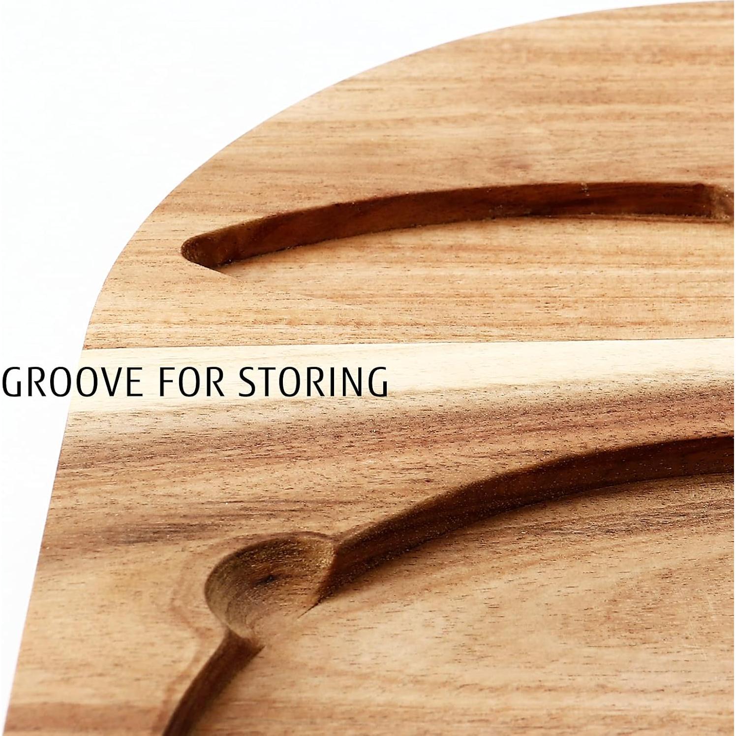 Juego de Tabla de Queso Ovalada hecef con Madera y Mármol