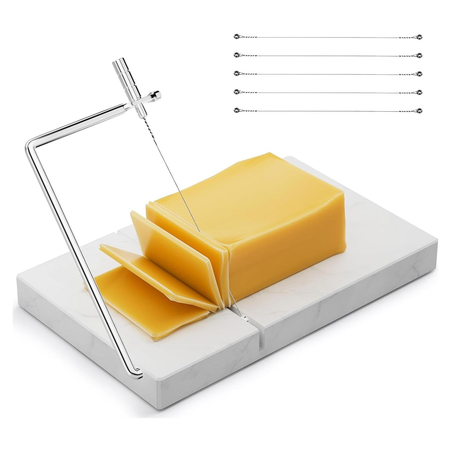 Cortador de Queso TOPULORS de Mármol 12,7 cm con 5 Cables