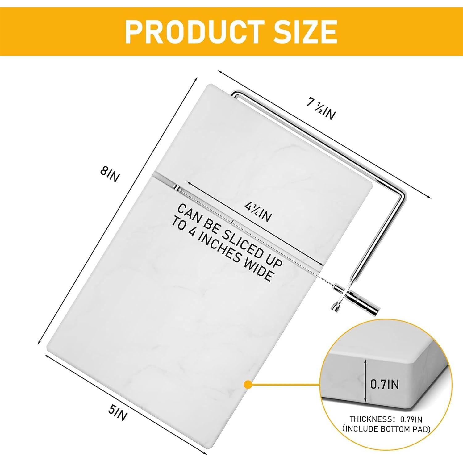 Cortador de Queso TOPULORS de Mármol 12,7 cm con 5 Cables
