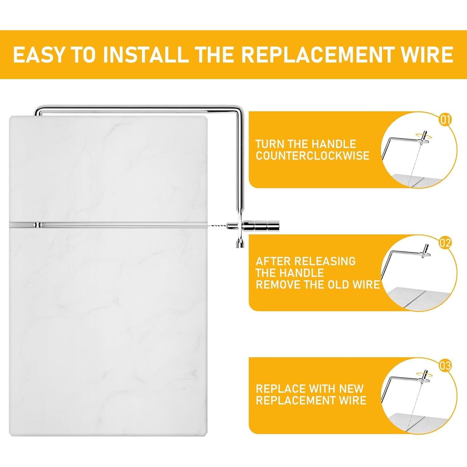 Cortador de Queso TOPULORS de Mármol 12,7 cm con 5 Cables